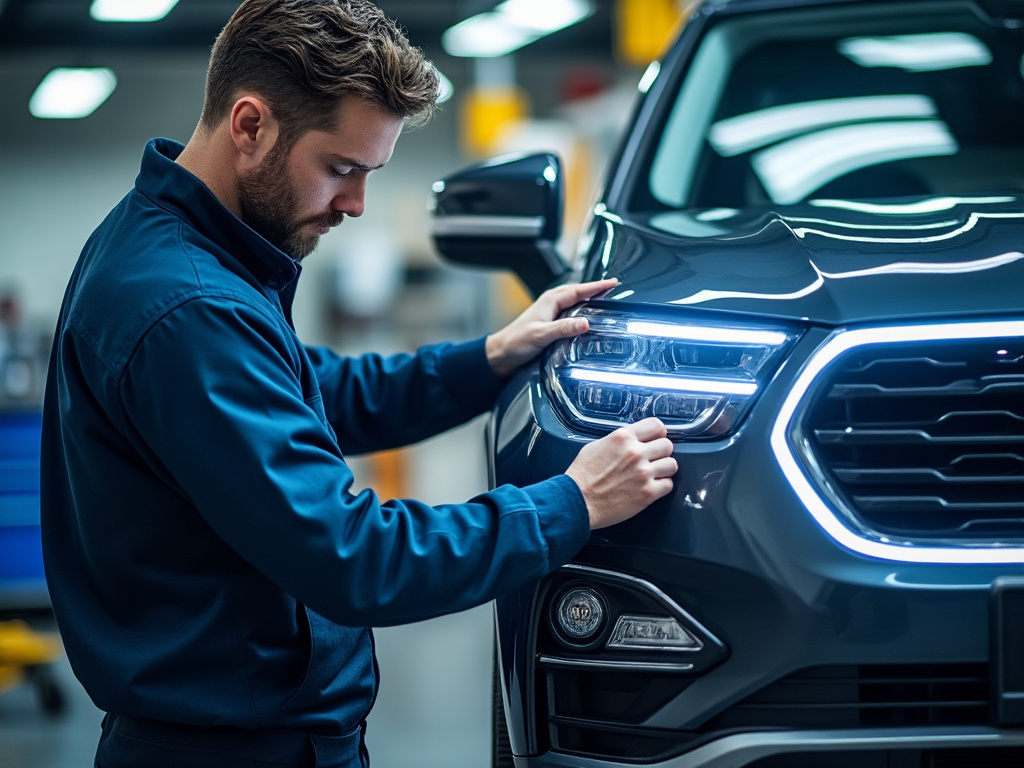 Contrôle technique d'un SUV en atelier
