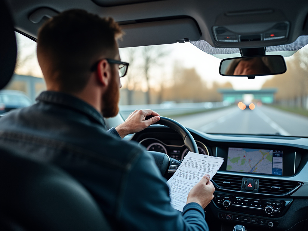 Tableau de bord voiture pendant contrôle technique