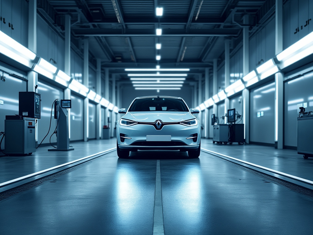 Centre de contrôle technique avec véhicule électrique