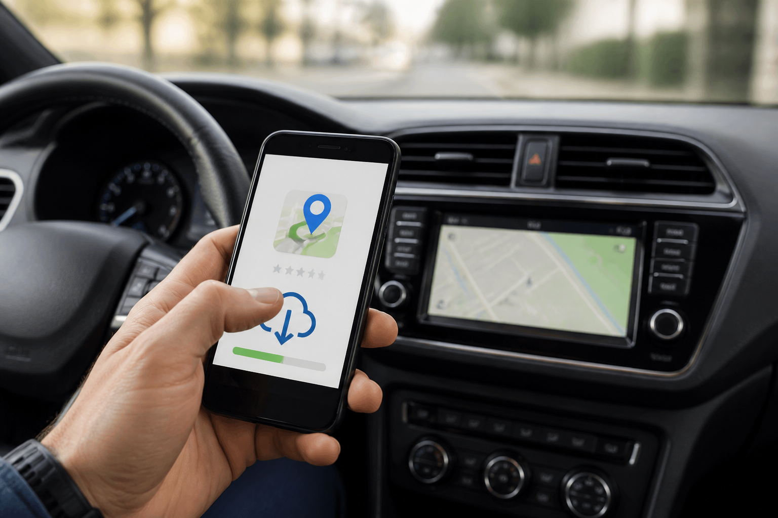 Téléchargement d'une application GPS gratuite sur smartphone