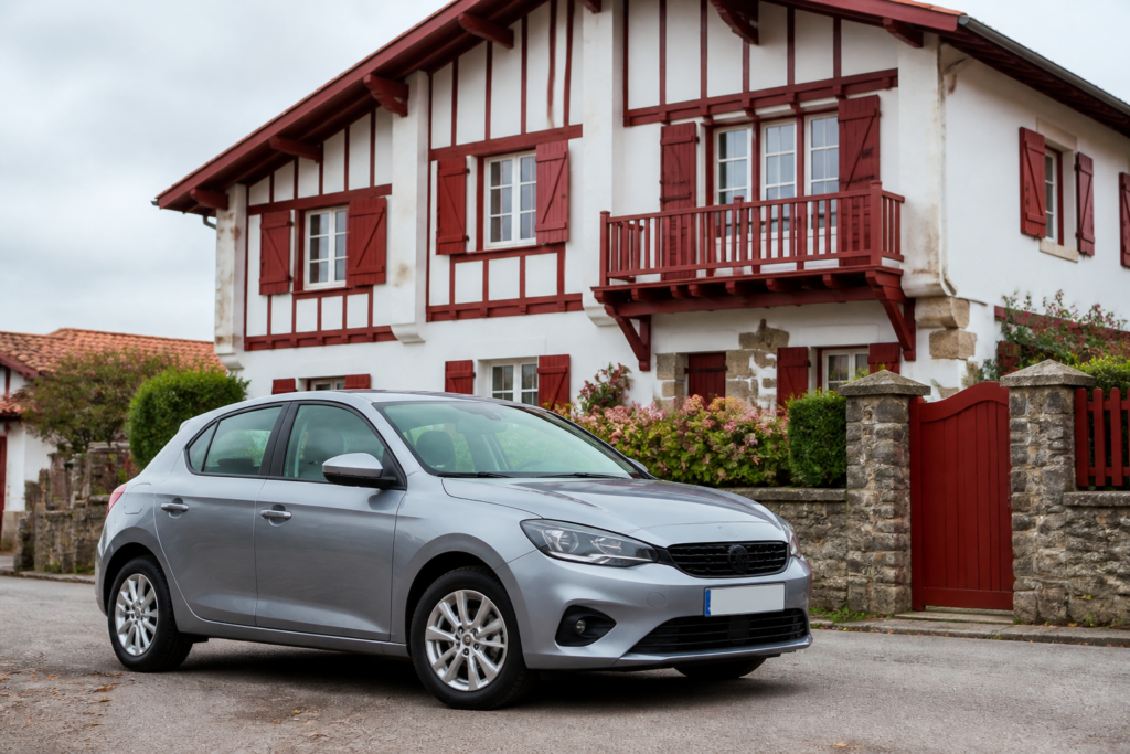Voiture d'occasion stationnée dans les Pyrénées-Atlantiques
