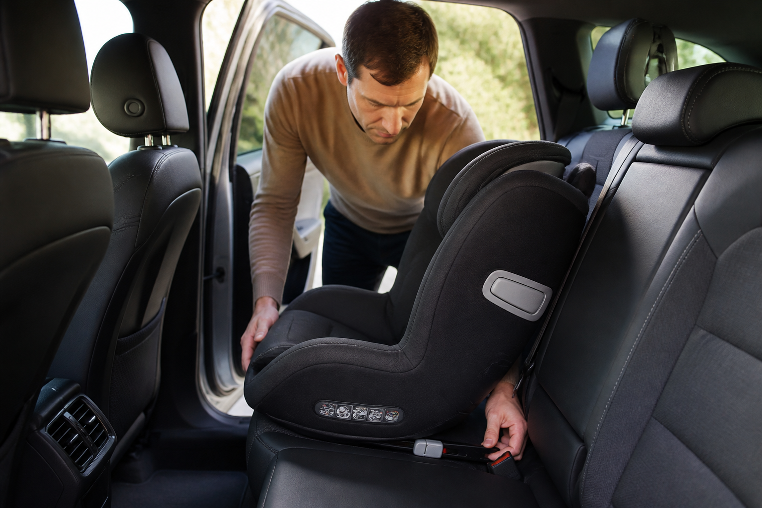 Installation siège auto bébé Isofix