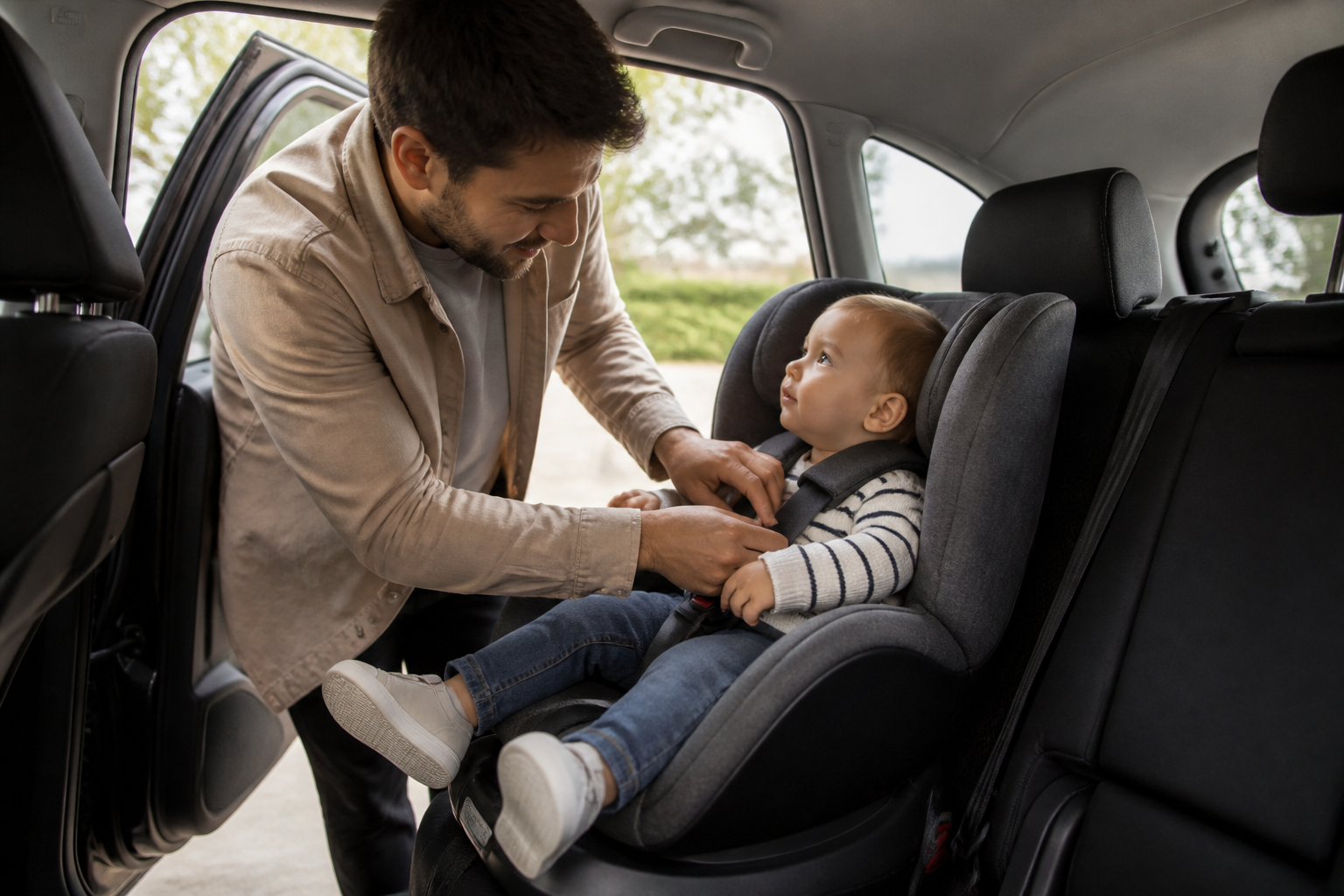 Ajustement du harnais du siège auto pour enfant d’un an
