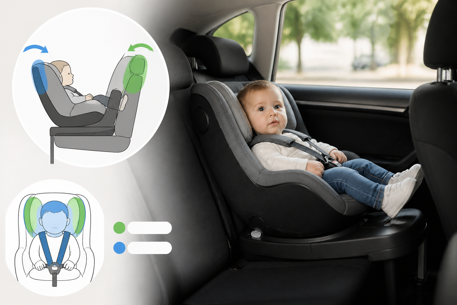 Position dos à la route pour bébé et zones de sécurité
